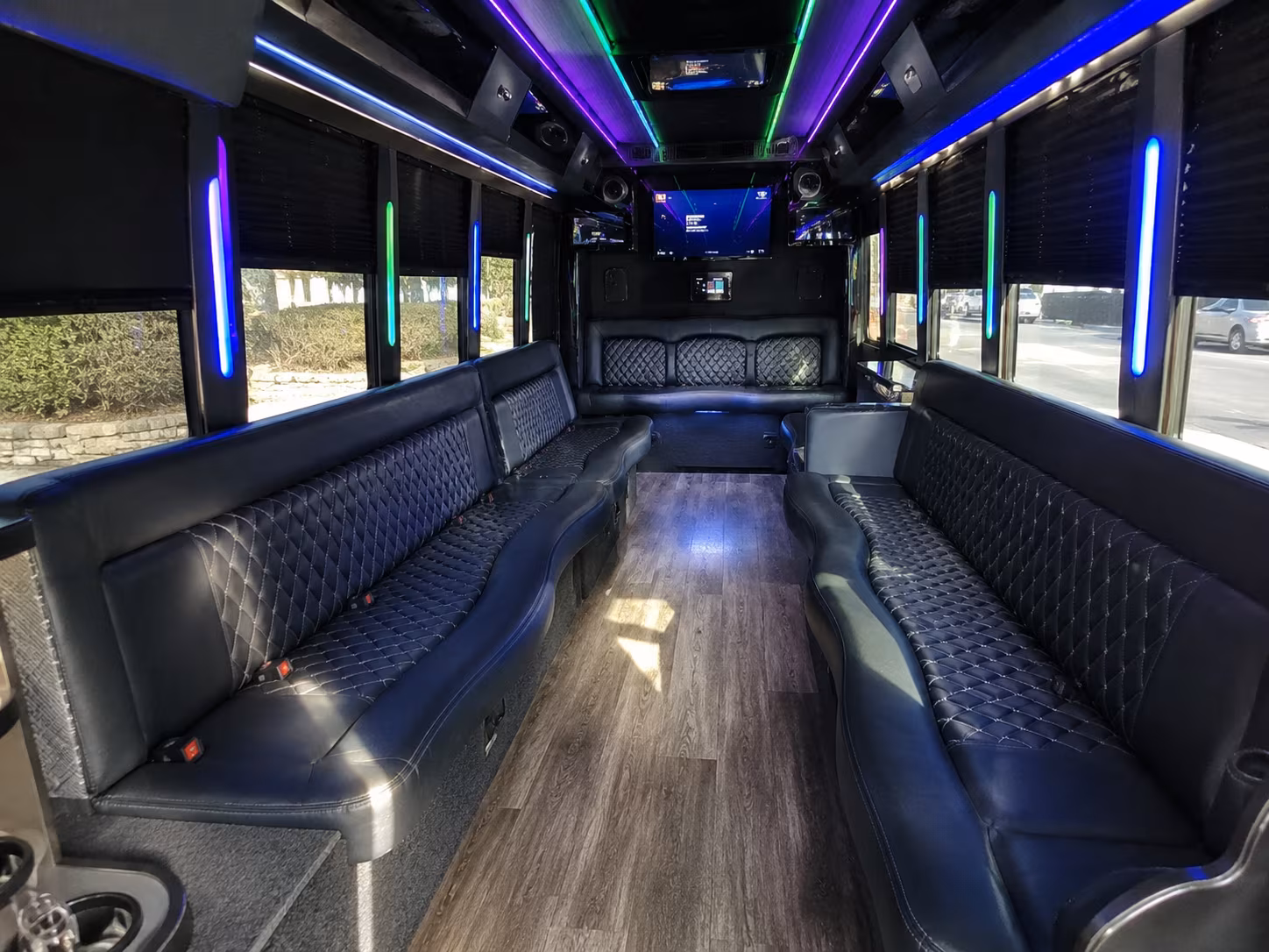 encinitas 15 passenger party bus interior
