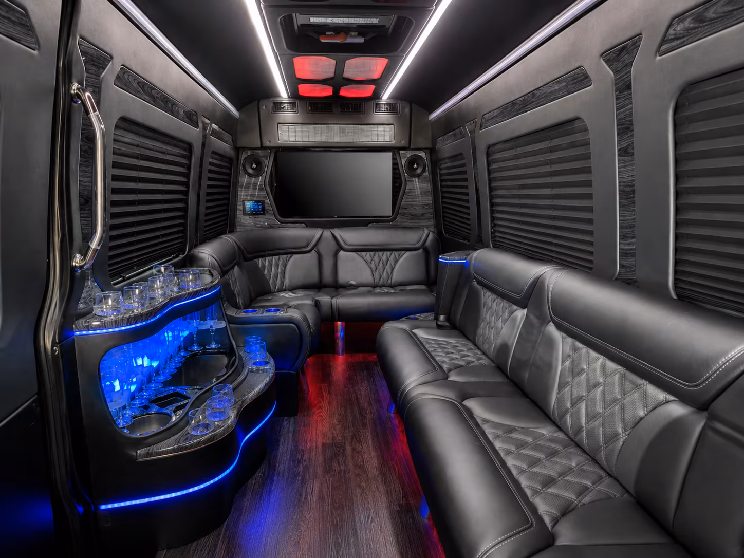 encinitas 20 passenger party bus inside