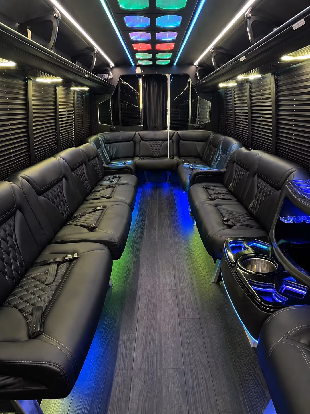 encinitas 20 passenger party bus interior