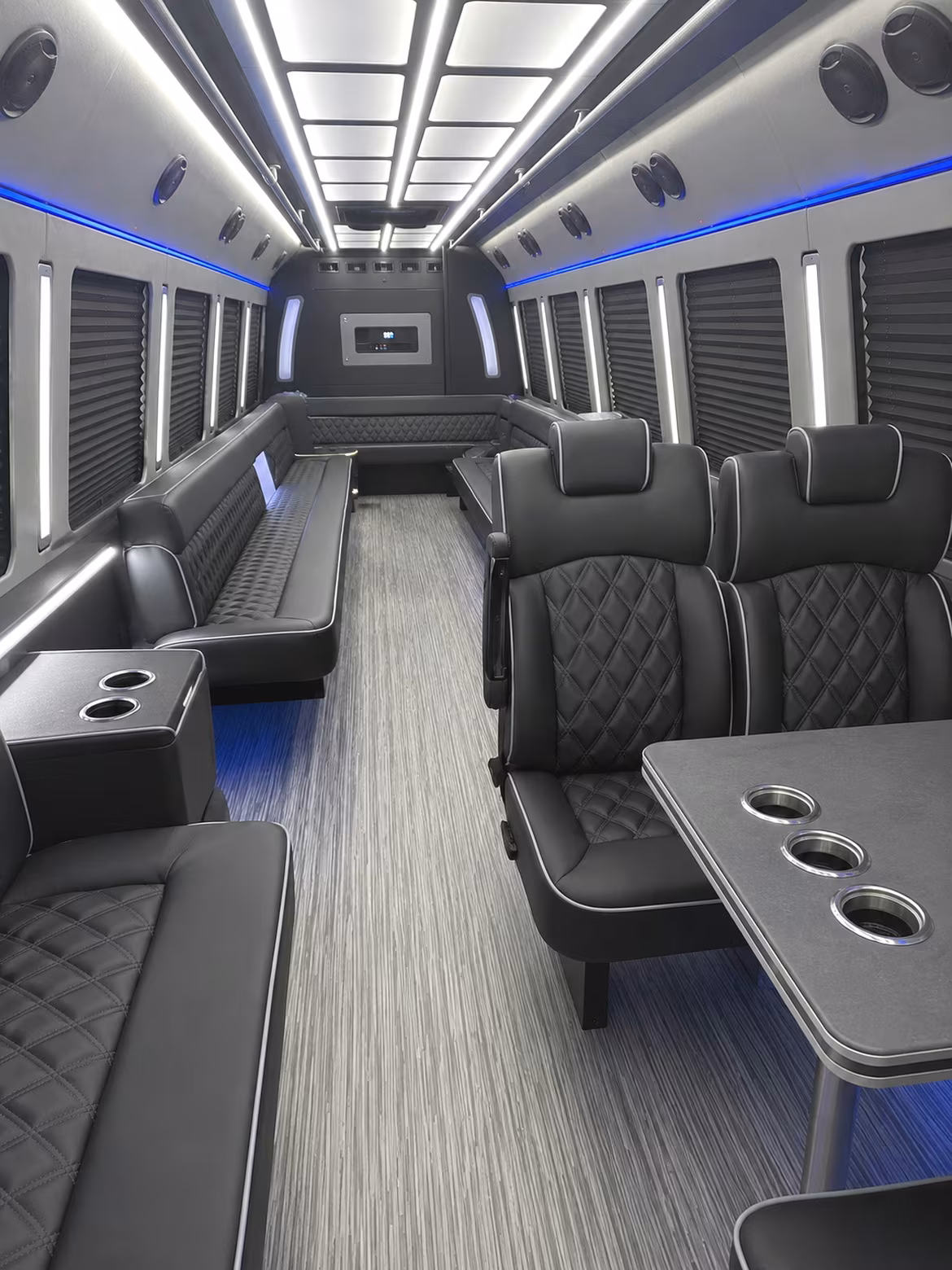 encinitas 25 passenger party bus inside