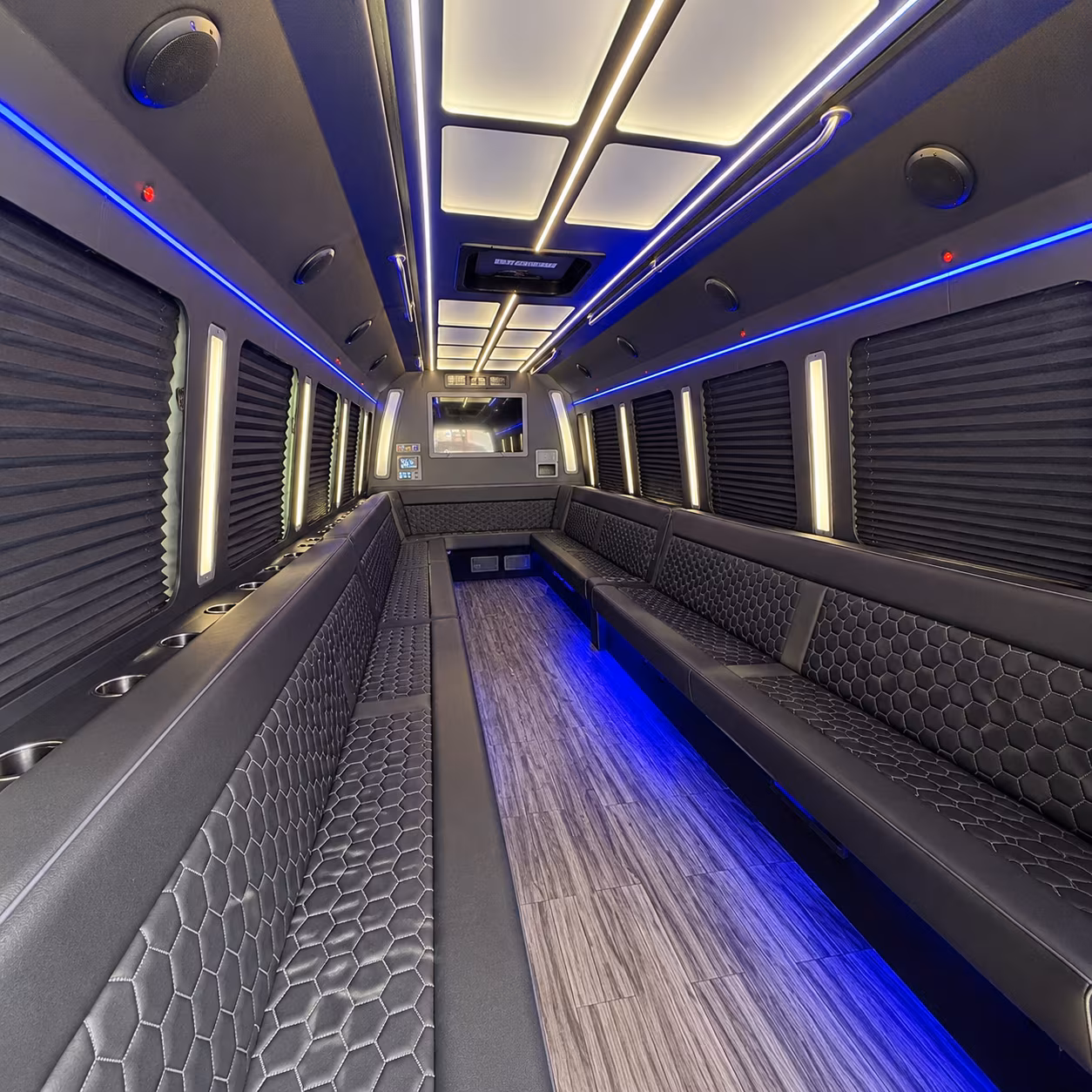 encinitas 30 passenger party bus interior