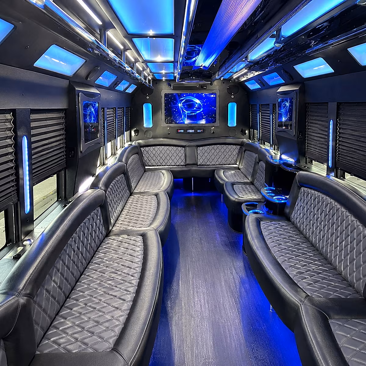 encinitas 50 passenger party bus interior